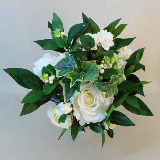 Loweswater Faux Flowers Wedding Bouquet Bridesmaid Cream Artificial